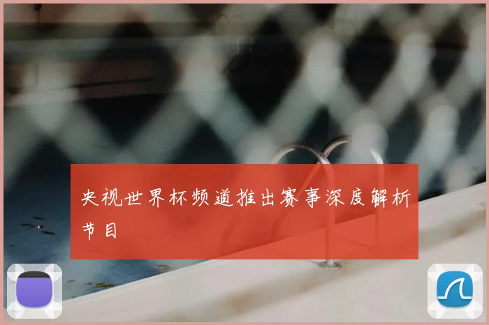 央视世界杯频道推出赛事深度解析节目